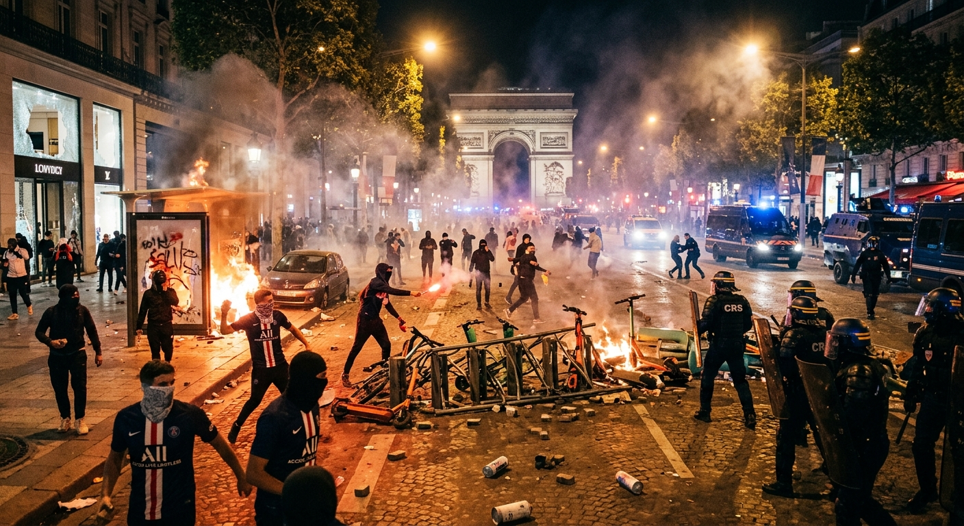 More than 130 arrests reported during PSG victory celebrations in Paris.