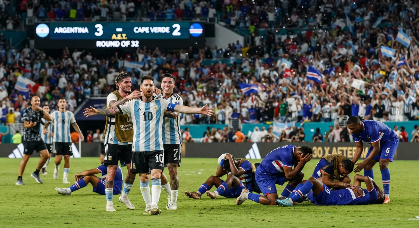 Argentina Clinches Dramatic Extra-Time Victory Against Brave Cape Verde in World Cup Round of 32