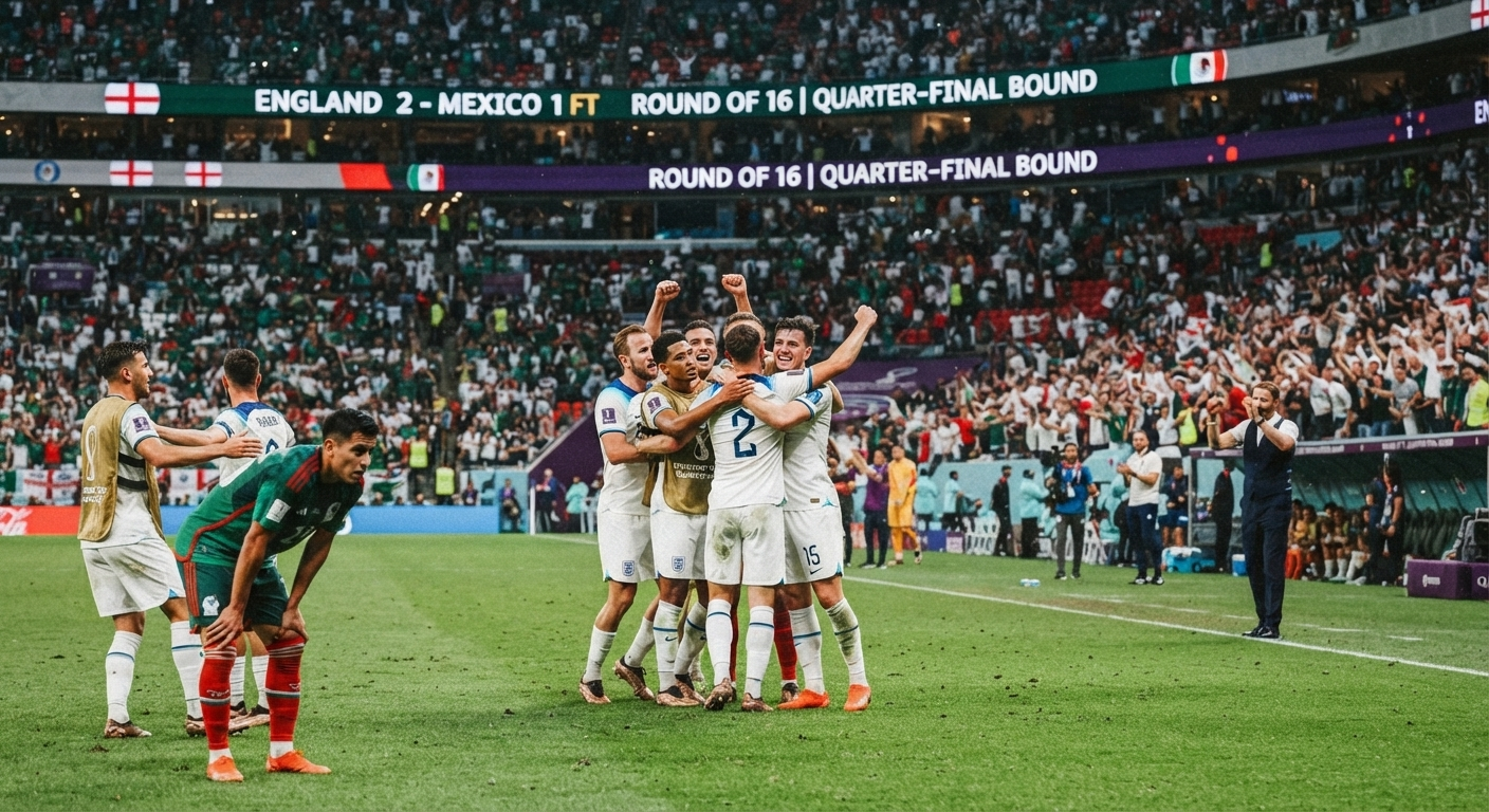 Ten-Man England Defeat Mexico in Dramatic World Cup Round of 16 Thriller to Secure Quarter-Final Spot
