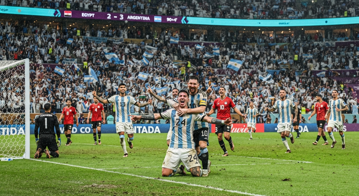 Miraculous Comeback: Argentina Overcomes Two-Goal Deficit Against Egypt to Secure Thrilling FIFA World Cup Quarter-Final Berth in Dramatic Fashion