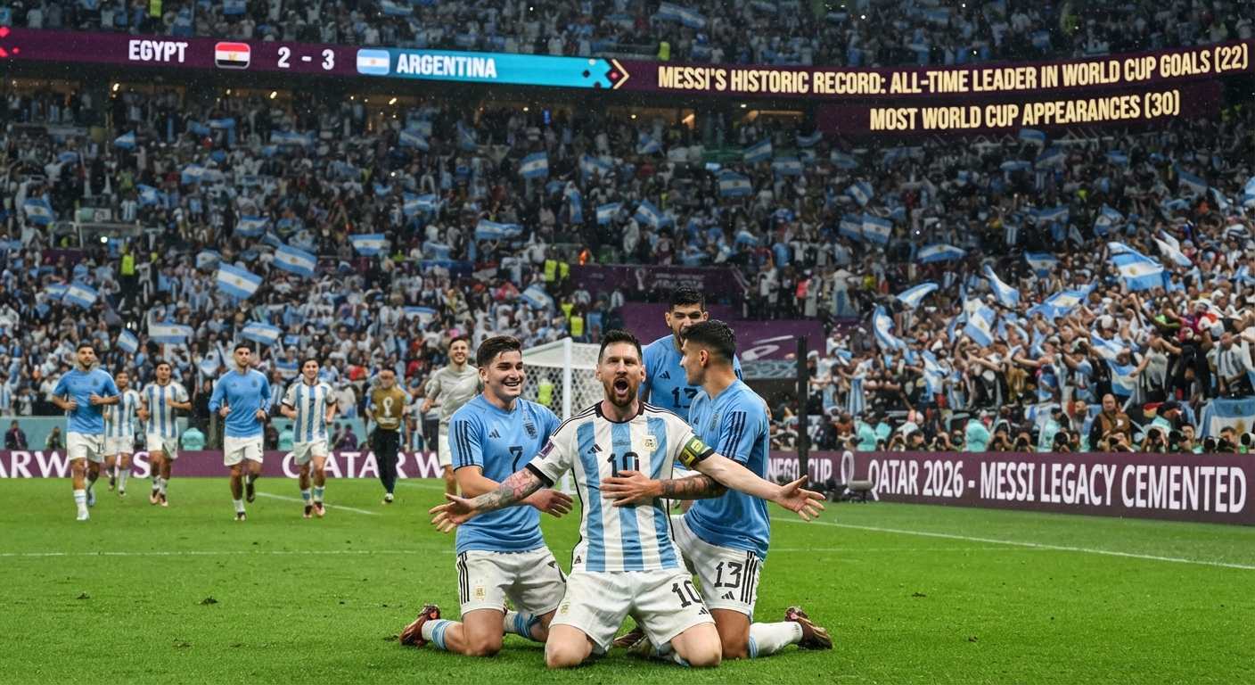 Lionel Messi Shatters World Cup Assists Record and Extends Scoring Lead Following Argentina’s Dramatic Comeback Victory Against Egypt in Round 16