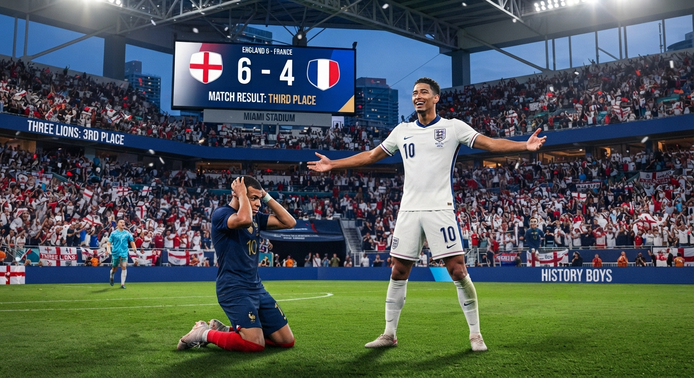 England Triumphs in Ten Goal World Cup Classic: Three Lions Secure Historic Third-Place Finish Against France in Miami